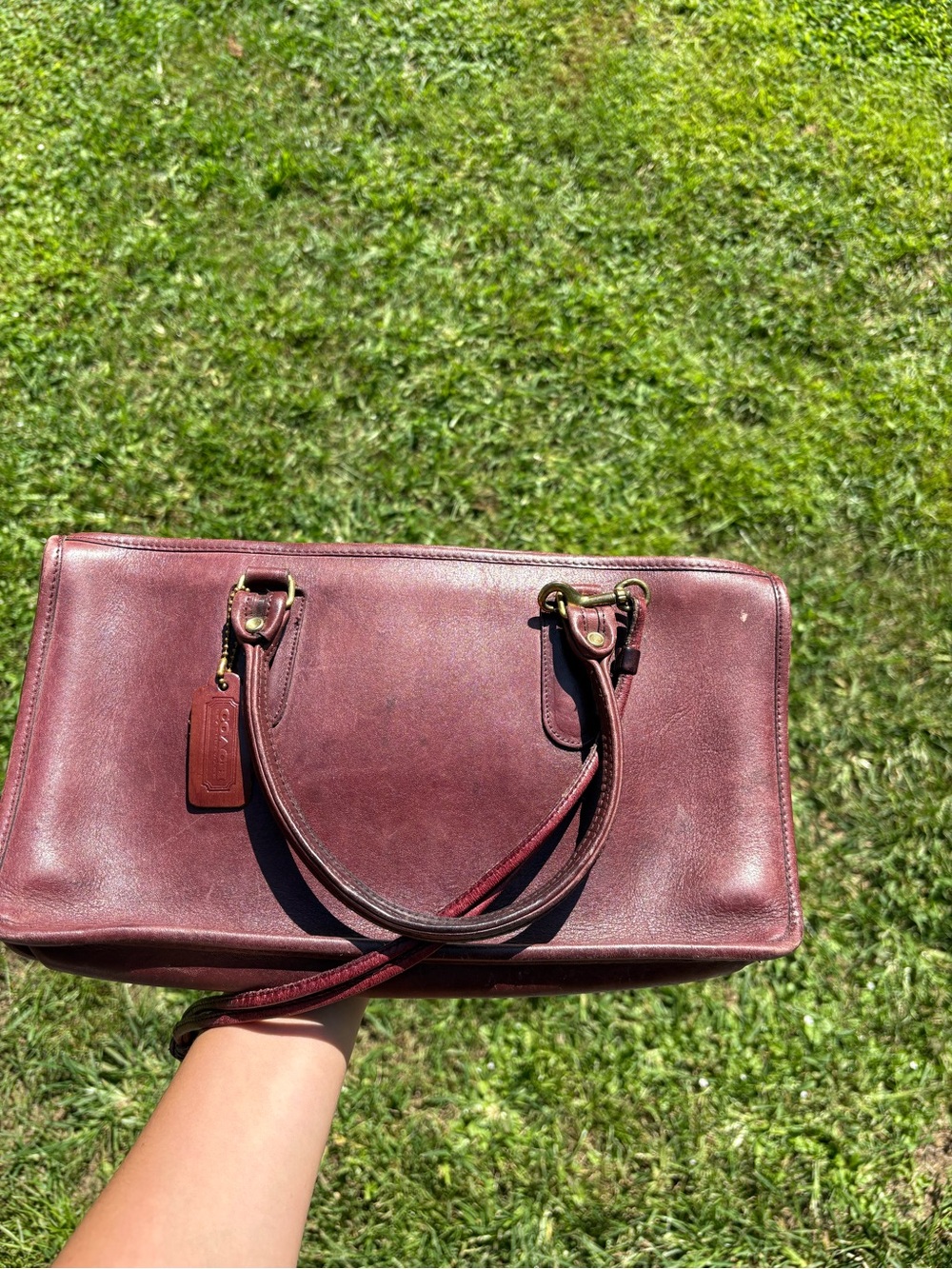 Rare Vintage Early 90s Coach Madison Satchel in Burgundy Brown Type Color